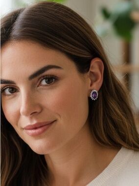 Fashion Purple Stone Earrings